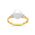 14K Yellow Gold Pearl Rings (RG696)