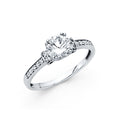 14K White Gold CZ Engagement Ring
