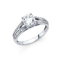 14K White Gold CZ Engagment Ring (RG701)