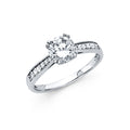 14K White Gold CZ Engagment Ring (RG702)