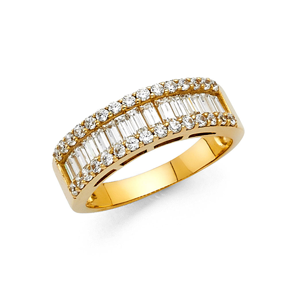 14K Yellow Gold CZ Ladies Wedding Band