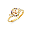 14K Two Tone Gold 15Yrs CZ Ring (RG792)