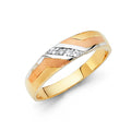 14K Yellow White Rose Gold Mens Wedding Band (RG795)