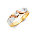 14K Yellow White Rose Gold Mens Wedding Band (RG801)