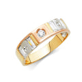 14K Yellow White Rose Gold Mens Wedding Band (RG813)