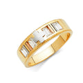 14K Yellow White Rose Gold Mens Wedding Band (RG816)