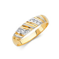 14K Two Tone Gold Mens Wedding Band