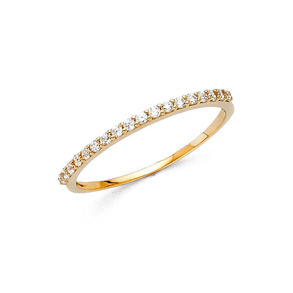 14K Yellow Gold CZ Anniversary Band