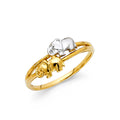 14K Two Tone Gold Elephant CZ Ring