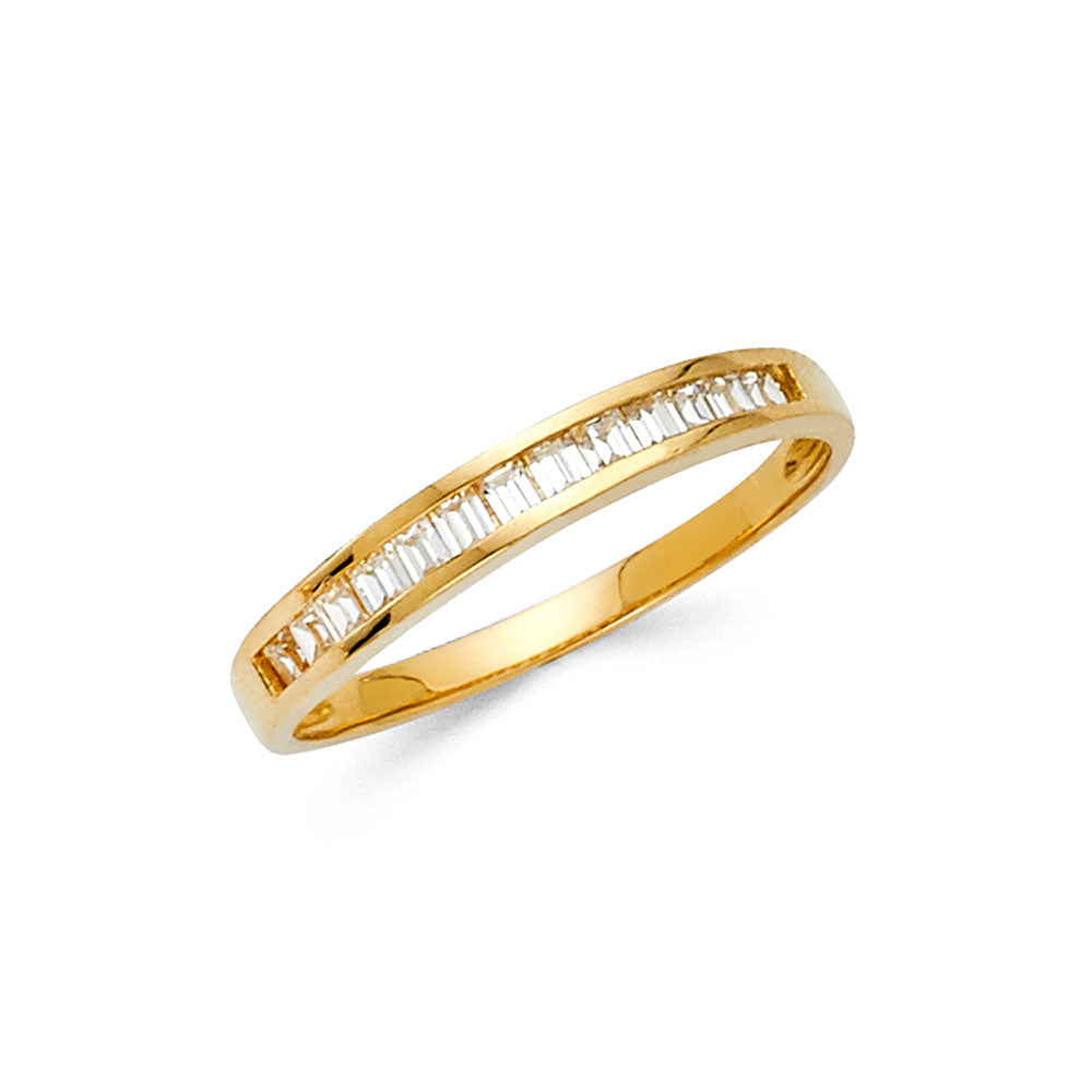 14K Yellow Gold Bg CZ Match Band W/Rg885