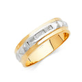 14K Two Tone Gold CZ Mens Wedding Band
