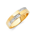 14K Yellow Gold CZ Mens Wedding Band