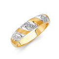 14K Two Tone Gold CZ Mens Wedding Band