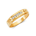 14K Yellow Gold CZ Mens Wedding Band