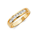 14K Yellow Gold CZ Mens Wedding Band