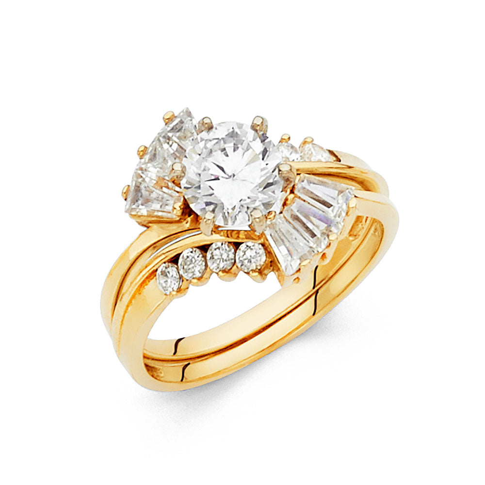 14K Yellow Gold CZ Duo Set