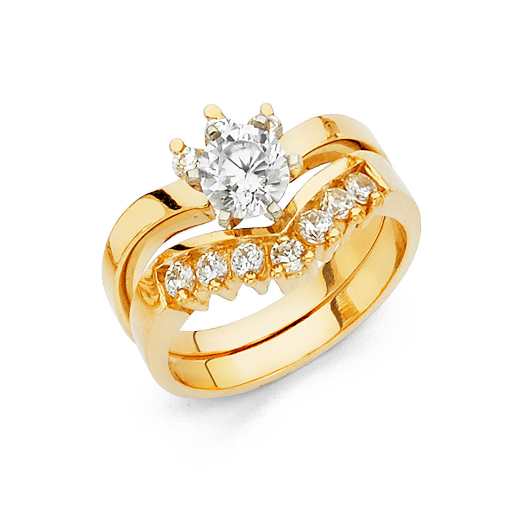 14K Yellow Gold CZ Duo Set