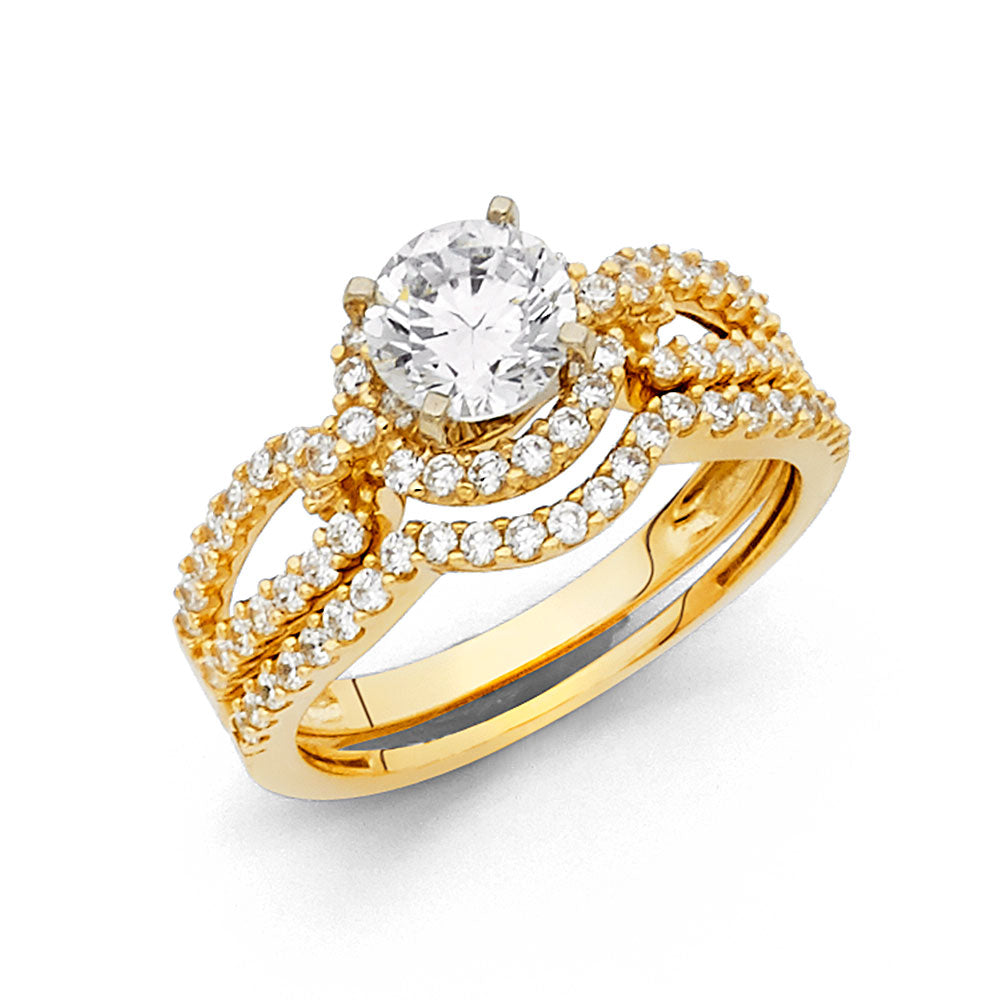 14K Yellow Gold CZ Duo Set