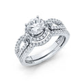 14K White Gold CZ Duo Set