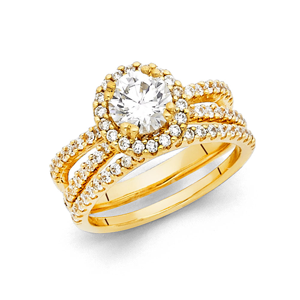14K Yellow Gold CZ Duo Set