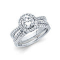 14K White Gold CZ Duo Set