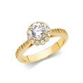 14K Yellow Gold CZ Engagement Ring