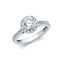 14K White Gold CZ Engagement Ring