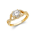 14K Yellow Gold CZ Engagement Ring
