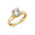 14K Yellow Gold CZ Engagement Ring