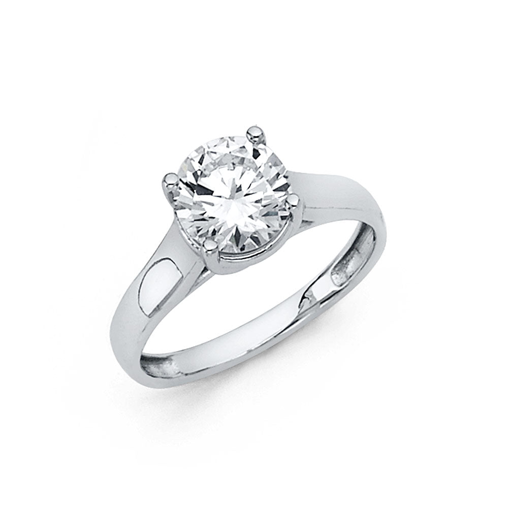 14K White Gold CZ Engagement Ring