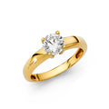 14K Yellow Gold CZ Engagement Ring