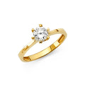 14K Yellow Gold CZ Engagement Ring