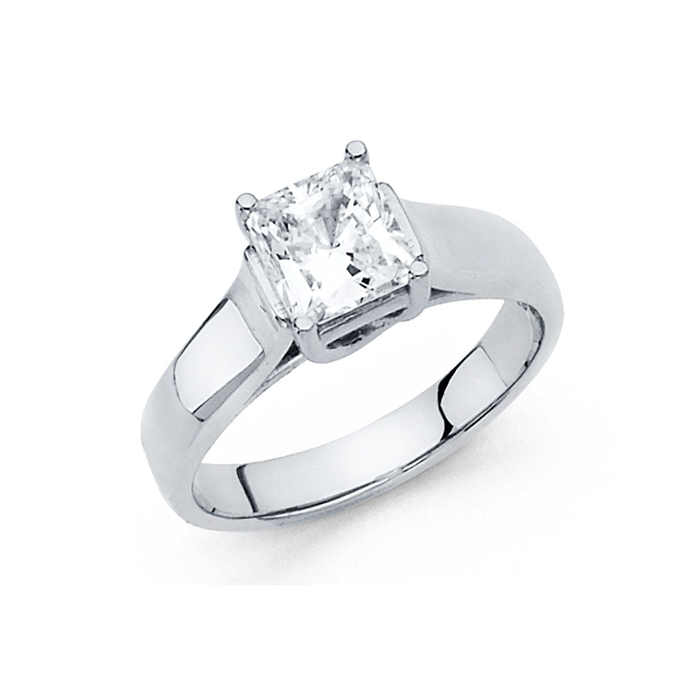 14K White Gold CZ Engagement Ring