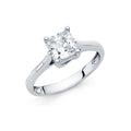 14K White Gold CZ Engagement Ring