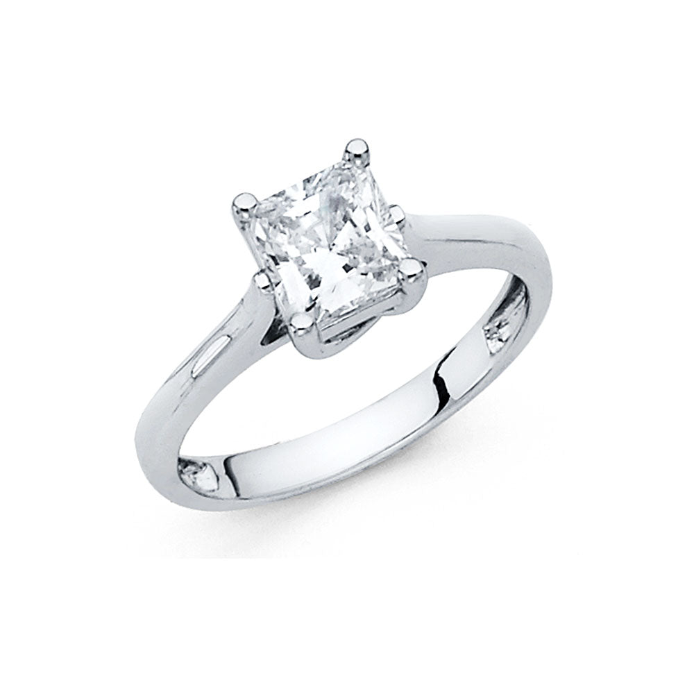14K White Gold CZ Engagement Ring