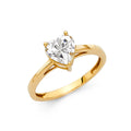 14K Yellow Gold CZ Engagement Ring