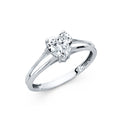 14K White Gold CZ Engagement Ring
