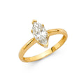 14K Yellow Gold CZ Engagement Ring