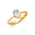 14K Yellow Gold CZ Engagement Ring