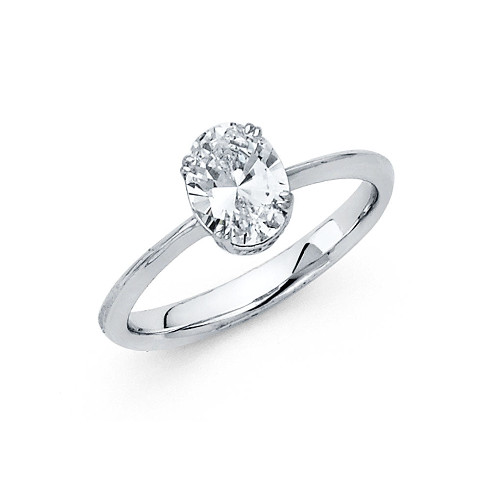 14K White Gold CZ Engagement Ring