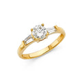 14K Yellow Gold CZ Engagement Ring