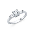 14K White Gold CZ Engagement Ring
