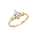 14K Yellow Gold CZ Engagement Ring