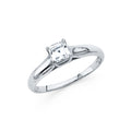 14K White Gold CZ Engagement Ring