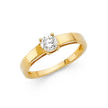14K Yellow Gold CZ Engagement Ring