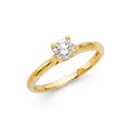 14K Yellow Gold CZ Engagement Ring