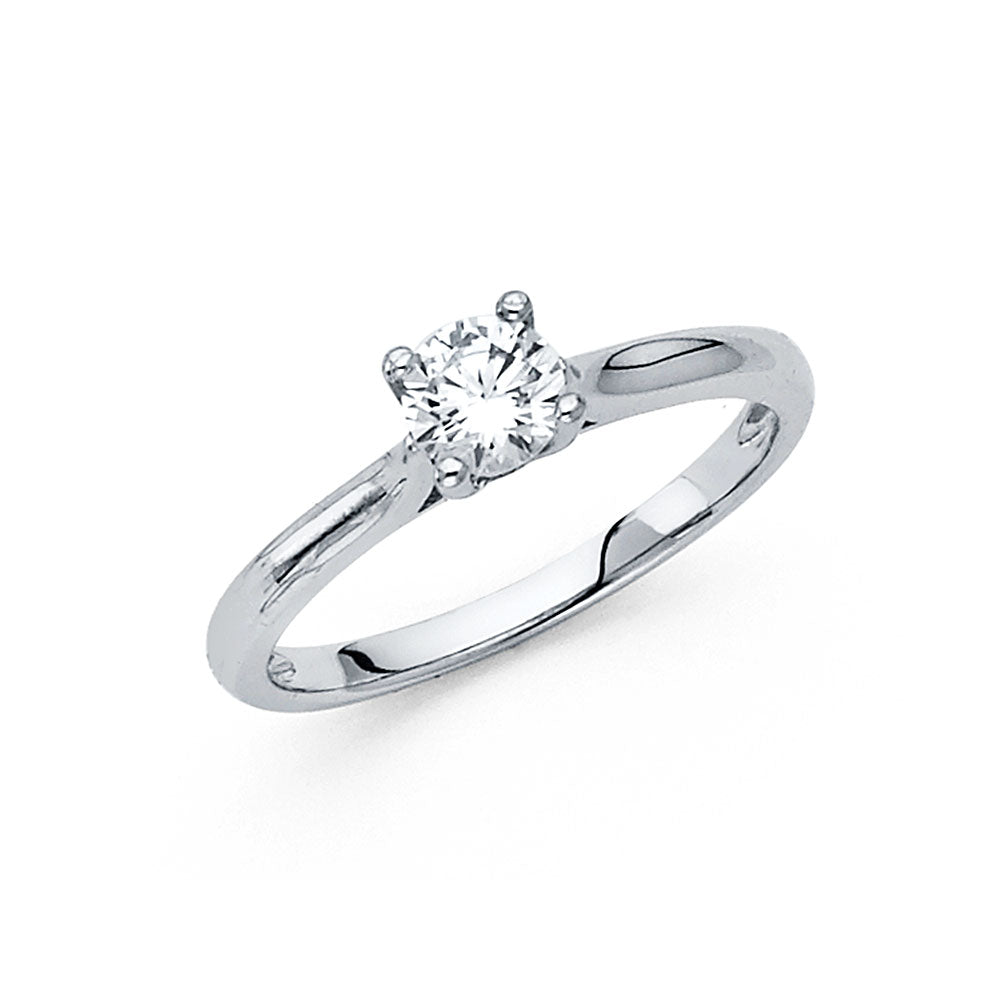 14K White Gold CZ Engagement Ring