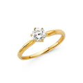 14K Yellow Gold CZ Engagement Ring