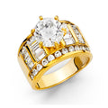 14K Yellow Gold CZ Engagement Ring