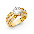 14K Yellow Gold CZ Engagement Ring